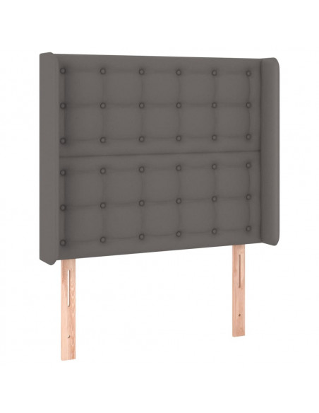 Testiera a LED Grigio 93x16x118/128 cm in Similpelle