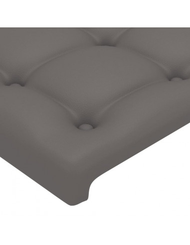 Testiera a LED Grigio 93x16x118/128 cm in Similpelle