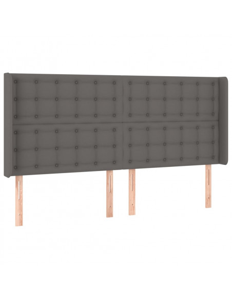 Testiera a LED Grigio 183x16x118/128 cm in Similpelle