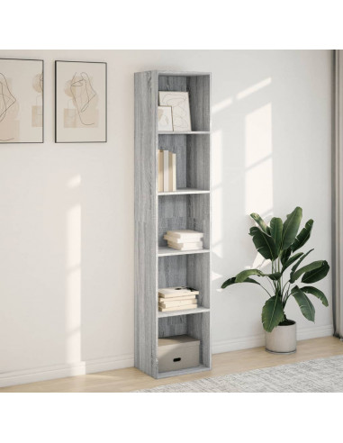 Libreria Grigio Sonoma 40x30x189 cm in Legno Multistrato