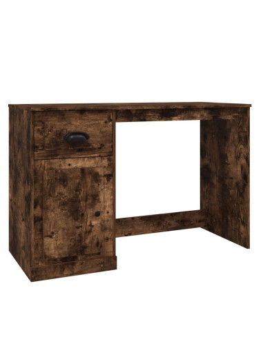 Scrivania Cassetto Rovere Fumo 115x50x75 cm Legno Multistrato