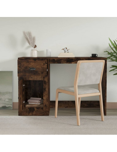 Scrivania Cassetto Rovere Fumo 115x50x75 cm Legno Multistrato