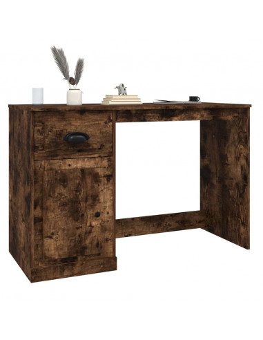 Scrivania Cassetto Rovere Fumo 115x50x75 cm Legno Multistrato