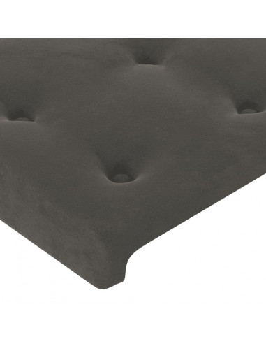 Testiera a LED Grigio Scuro 183x16x118/128cm inTessuto