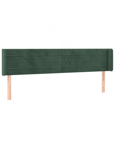 Testiera a LED Verde Scuro 183x16x78/88 cm in Velluto