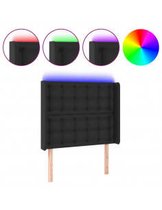 Testiera a LED nero 93x16x118/128 cm in Similpelle 2