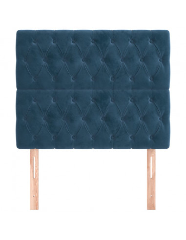 Testiere 2 pz Blu Scuro 100x7x78/88 cm in Velluto