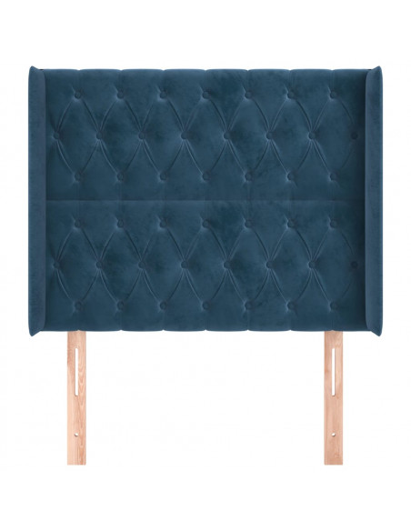 Testiera ad Orecchio Blu Scuro 103x16x118/128 cm in Velluto