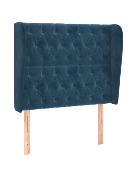 Testiera ad Orecchio Blu Scuro 103x23x118/128 cm in Velluto