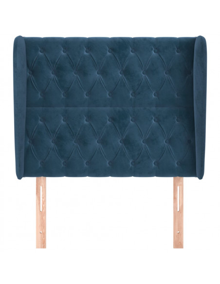 Testiera ad Orecchio Blu Scuro 103x23x118/128 cm in Velluto