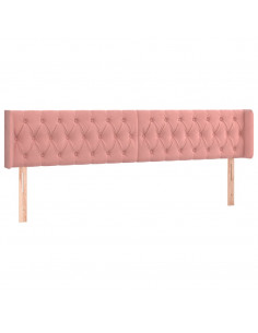 Testiera ad Orecchio Rosa 203x16x78/88 cm in Velluto 2