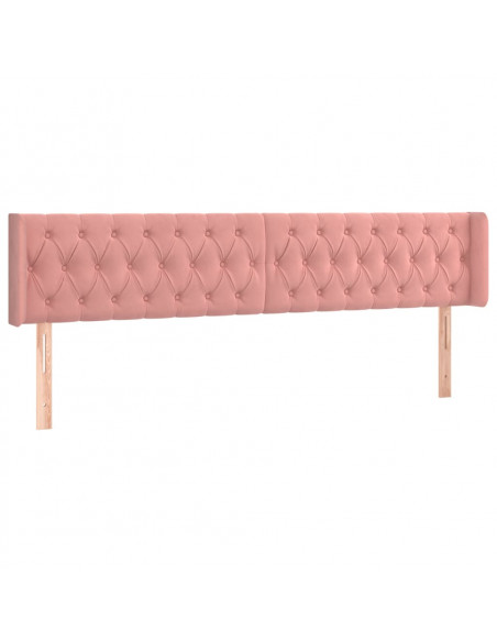 Testiera ad Orecchio Rosa 203x16x78/88 cm in Velluto