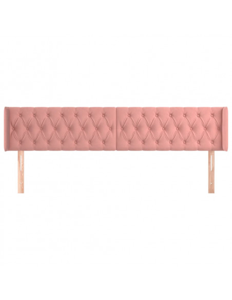 Testiera ad Orecchio Rosa 203x16x78/88 cm in Velluto
