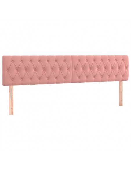 Testiera 2 pz Rosa 100x7x78/88 cm in Velluto