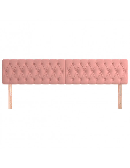 Testiera 2 pz Rosa 100x7x78/88 cm in Velluto