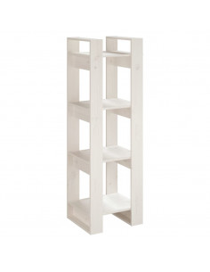 Libreria/Divisorio Bianco 41x35x125cm in Legno Massello di Pino 2