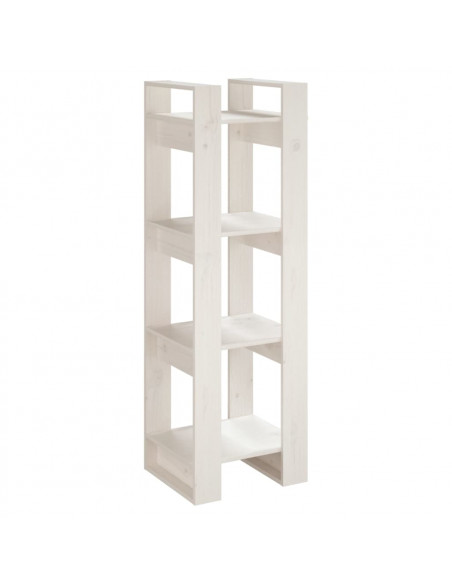 Libreria/Divisorio Bianco 41x35x125cm in Legno Massello di Pino