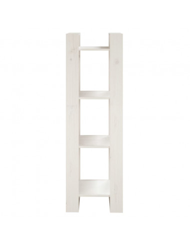 Libreria/Divisorio Bianco 41x35x125cm in Legno Massello di Pino