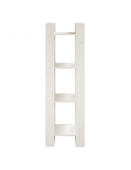 Libreria/Divisorio Bianco 41x35x125cm in Legno Massello di Pino
