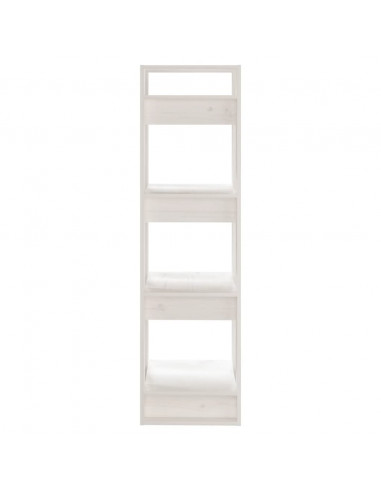 Libreria/Divisorio Bianco 41x35x125cm in Legno Massello di Pino