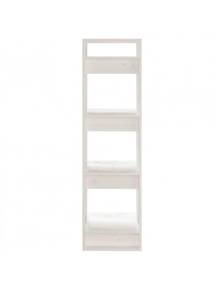 Libreria/Divisorio Bianco 41x35x125cm in Legno Massello di Pino