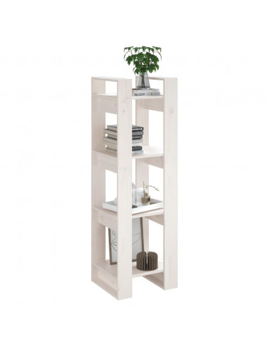 Libreria/Divisorio Bianco 41x35x125cm in Legno Massello di Pino