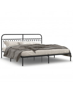 Giroletto con Testiera in Metallo Nero 193x203 cm 2