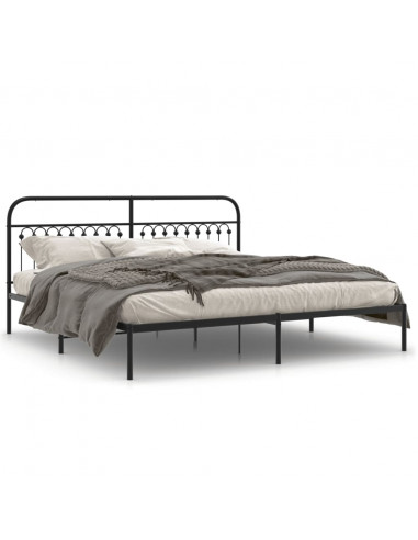 Giroletto con Testiera in Metallo Nero 193x203 cm