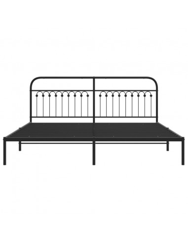 Giroletto con Testiera in Metallo Nero 193x203 cm