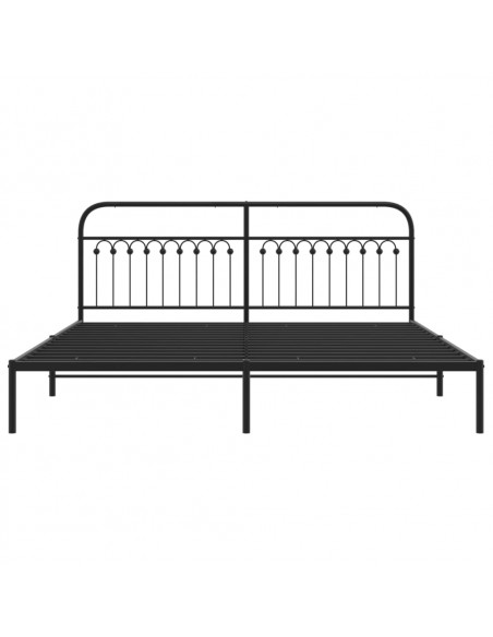 Giroletto con Testiera in Metallo Nero 193x203 cm