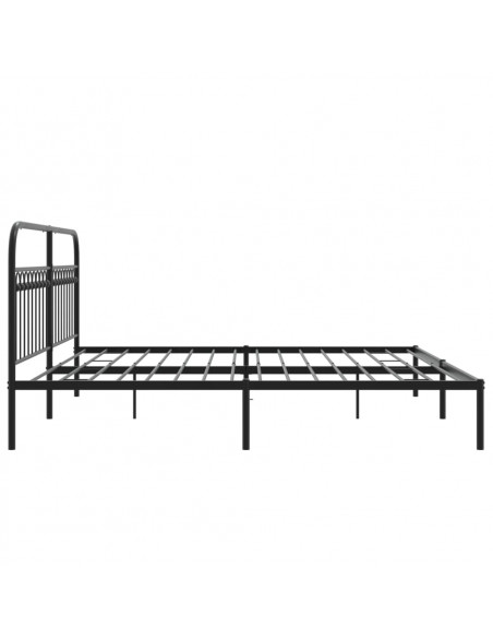 Giroletto con Testiera in Metallo Nero 193x203 cm
