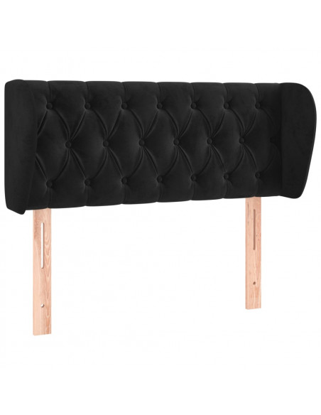 Testiera ad Orecchio Nera 93x23x78/88 cm in Velluto