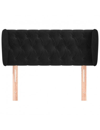 Testiera ad Orecchio Nera 93x23x78/88 cm in Velluto