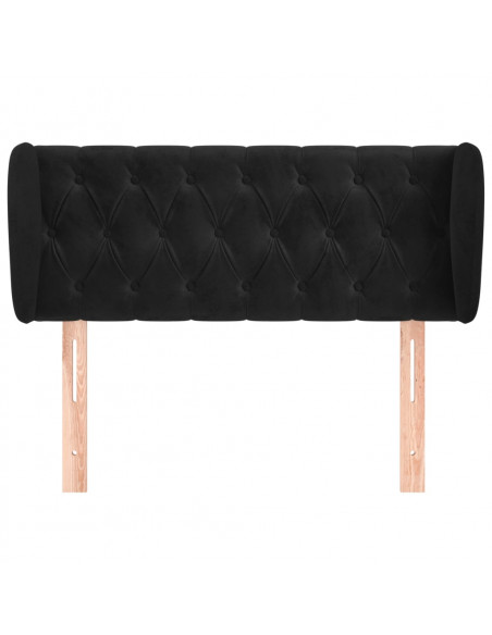 Testiera ad Orecchio Nera 93x23x78/88 cm in Velluto