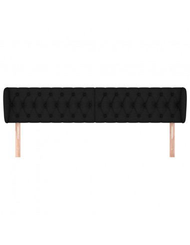 Testiera ad Orecchio Nera 203x23x78/88 cm in Tessuto