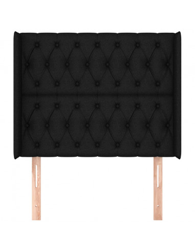 Testiera ad Orecchio Nera 103x16x118/128 cm in Tessuto