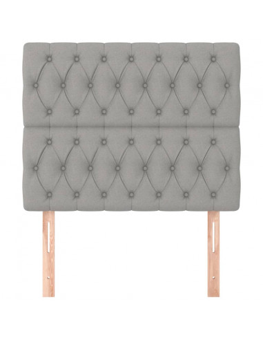 Testiera 2 pz Grigio Chiaro 90x7x78/88 cm in Tessuto