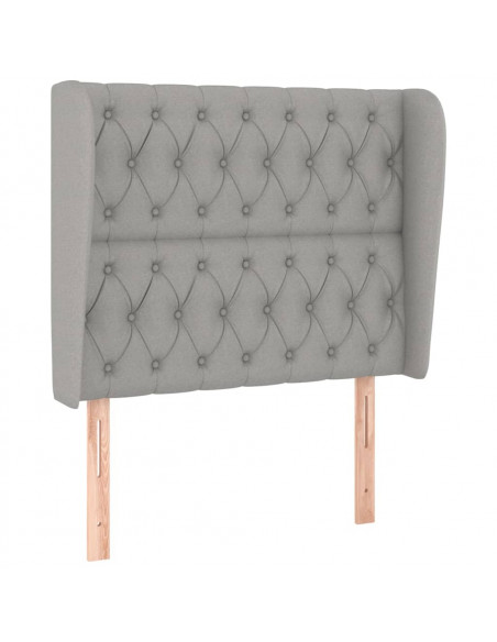Testiera ad Orecchio Grigio Chiaro 93x23x118/128 cm in Tessuto