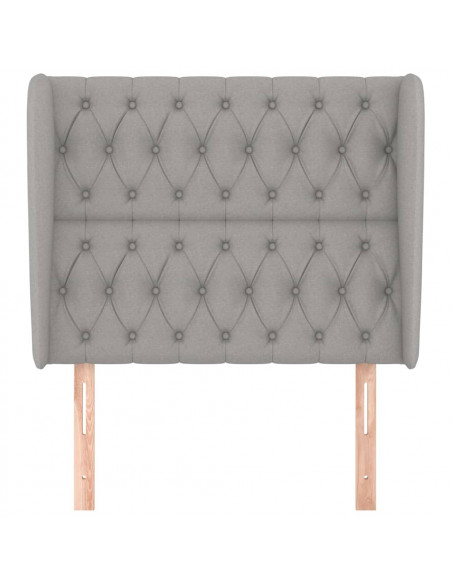 Testiera ad Orecchio Grigio Chiaro 93x23x118/128 cm in Tessuto