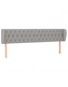 Testiera ad Orecchio Grigio Chiaro 183x23x78/88 cm in Tessuto 2