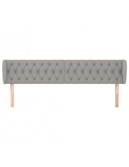 Testiera ad Orecchio Grigio Chiaro 183x23x78/88 cm in Tessuto