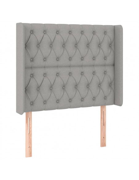 Testiera ad Orecchio Grigio Chiaro 93x16x118/128 cm in Tessuto