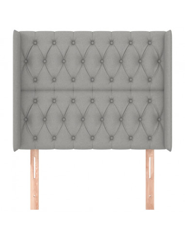 Testiera ad Orecchio Grigio Chiaro 93x16x118/128 cm in Tessuto