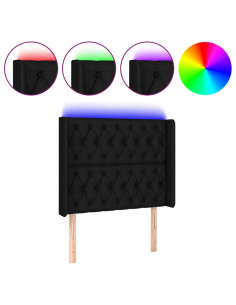 Testiera a LED Nera 103x16x118/128 cm in Tessuto 2