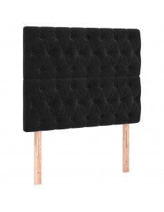 Testiera 2 pz Nera 90 x 7 x 78/88 cm in Velluto 2