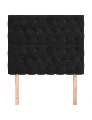 Testiera 2 pz Nera 90 x 7 x 78/88 cm in Velluto