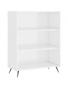 Libreria Bianco Lucido 69,5x32,5x90 cm in Legno Multistrato 2