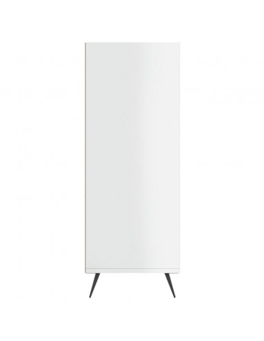 Libreria Bianco Lucido 69,5x32,5x90 cm in Legno Multistrato