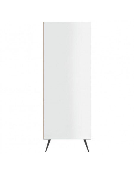 Libreria Bianco Lucido 69,5x32,5x90 cm in Legno Multistrato