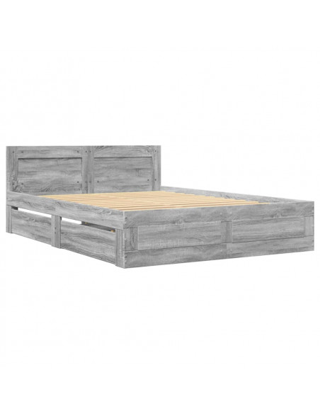 Giroletto Testiera Grigio Sonoma 140x200 cm Legno Multistrato